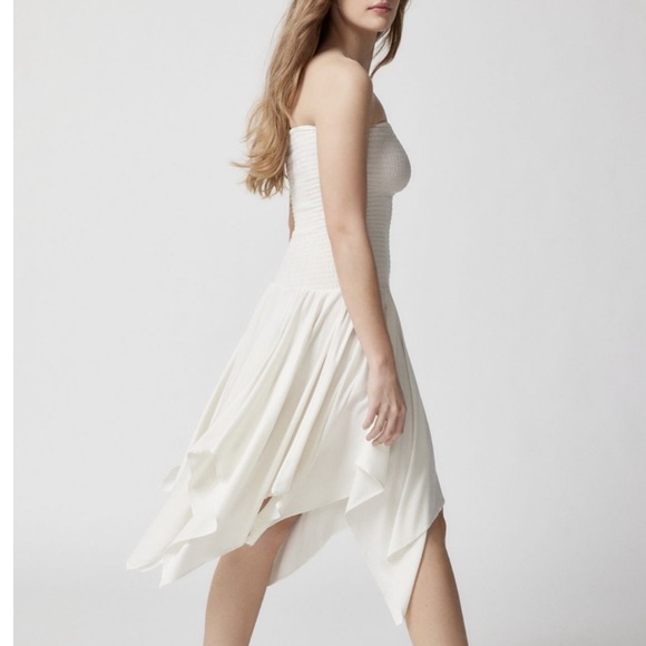 Ecote Off-white Fairycore Ruched Strapless Dresss - Picture 10 of 13